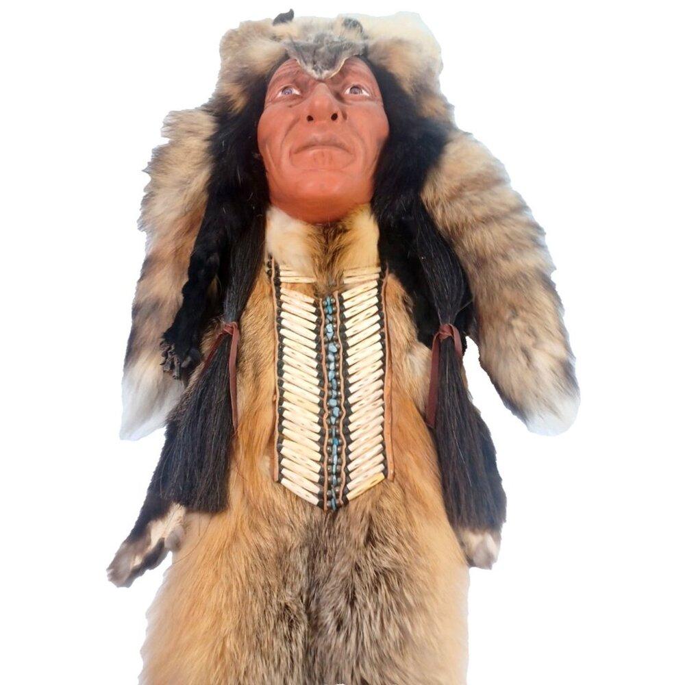 43" Native American La Ne Ayo Assiniboine Walking Wolf Cherokee Mask 1/100 - Picture 5 of 16